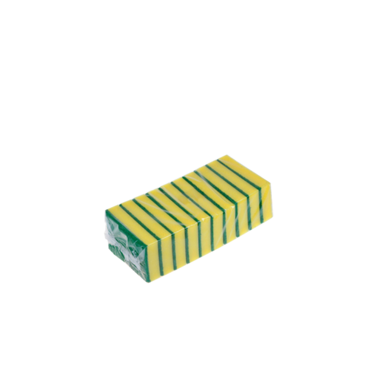 Schuurspons geel-groen 140x95x28mm 10st
