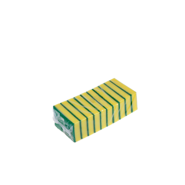 Schuurspons geel-groen 140x95x28mm 10st