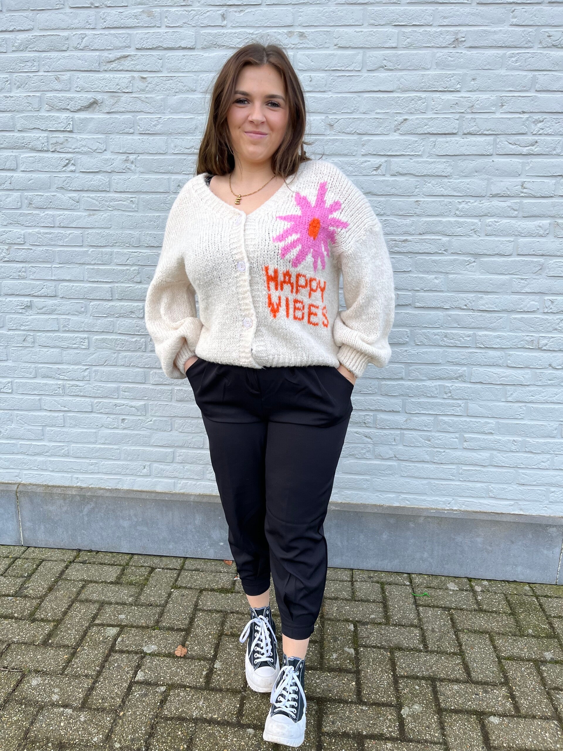 Gilet happy vibes ecru