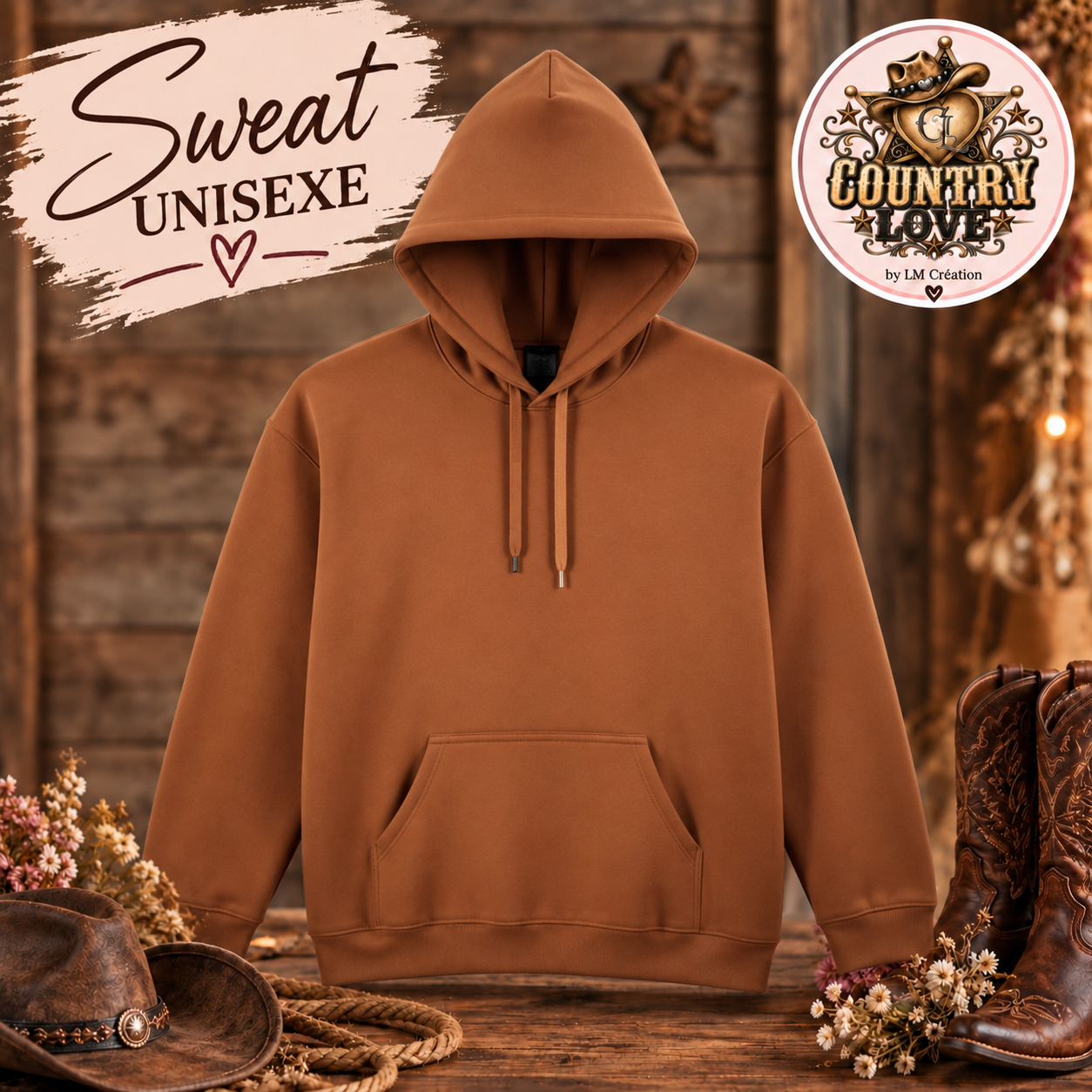 Sweat à capuche Unisexe - Country Love