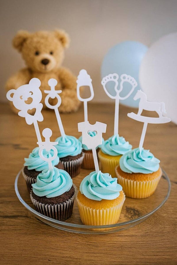 Mini cupcake toppers pour Baby Shower – Lot de 5