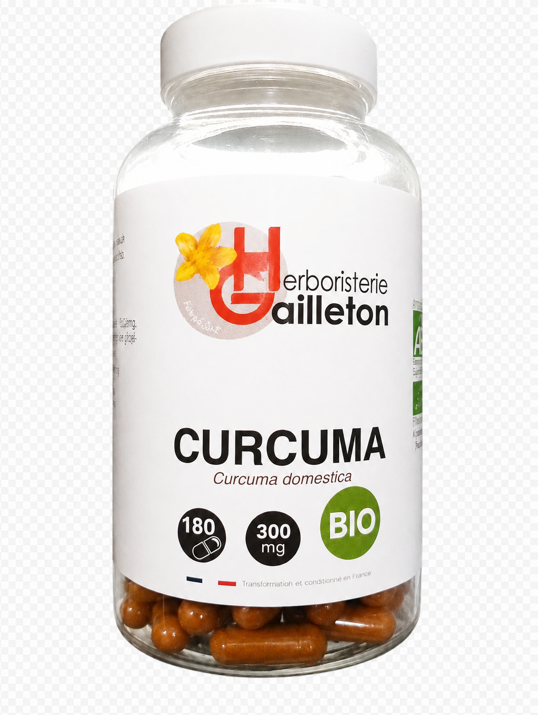 Curcuma Bio - 180 gélules (qualité supérieure)