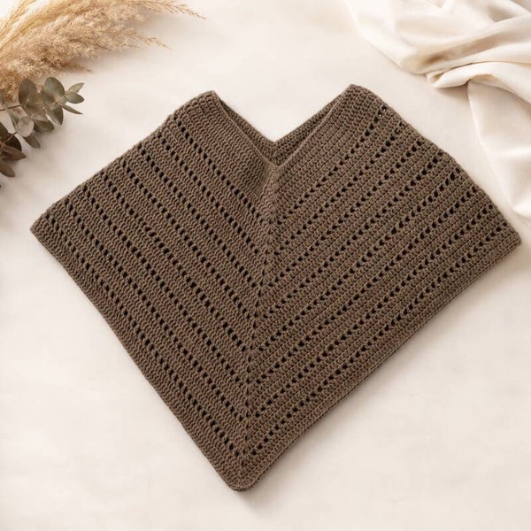 Damen-Poncho – handgehäkelt, Einheitsgröße