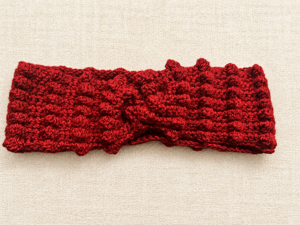 Noppen-Twist-Stirnband – handgehäkelt aus Acrylwolle