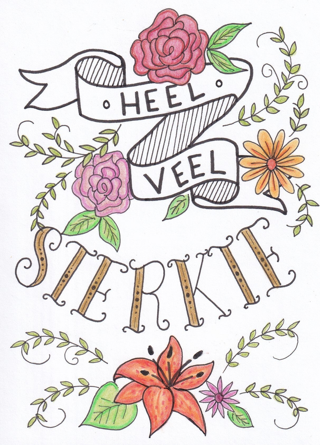 Kaart Fiederelsje - Sterkte bloemen