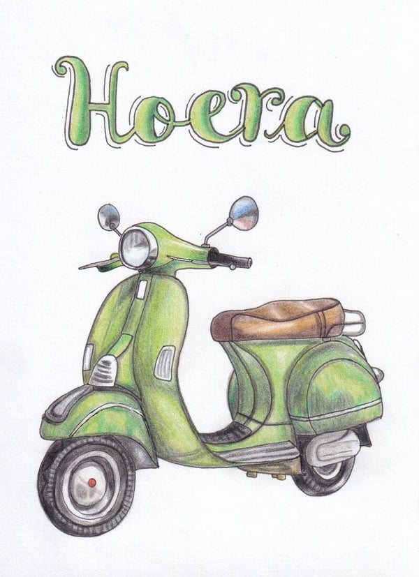 Kaart Fiederelsje- Hoera scooter