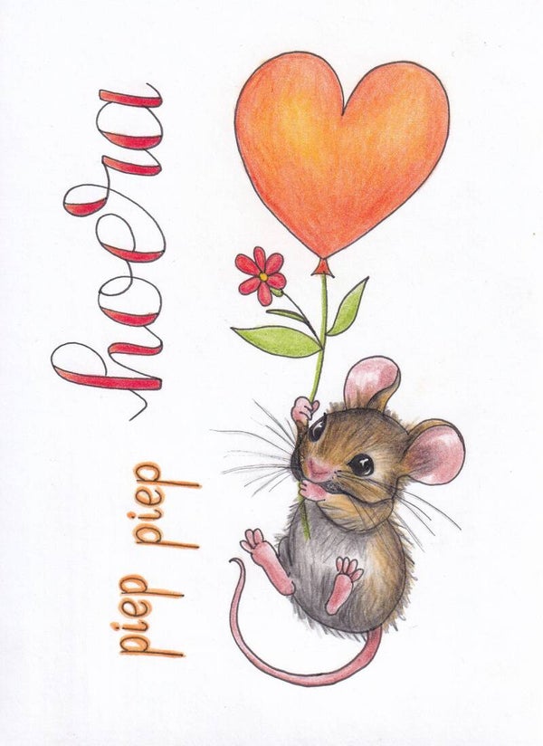 Kaart Fiederelsje- Hoera muis