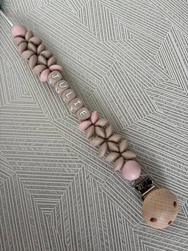 Speenkoord Baby Meisje Julie | Gepersonaliseerd en Handgemaakt