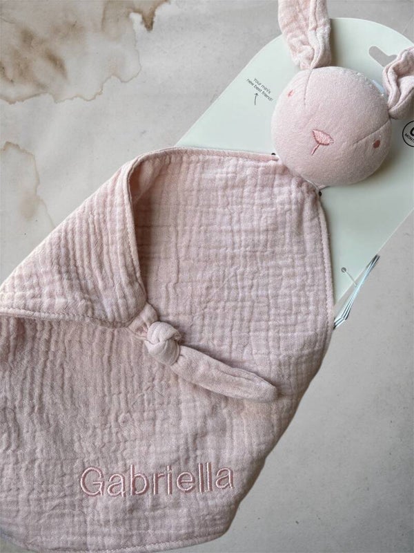 Gepersonaliseerd Jollein Speendoekje Bunny  Wild Rose Muslin
