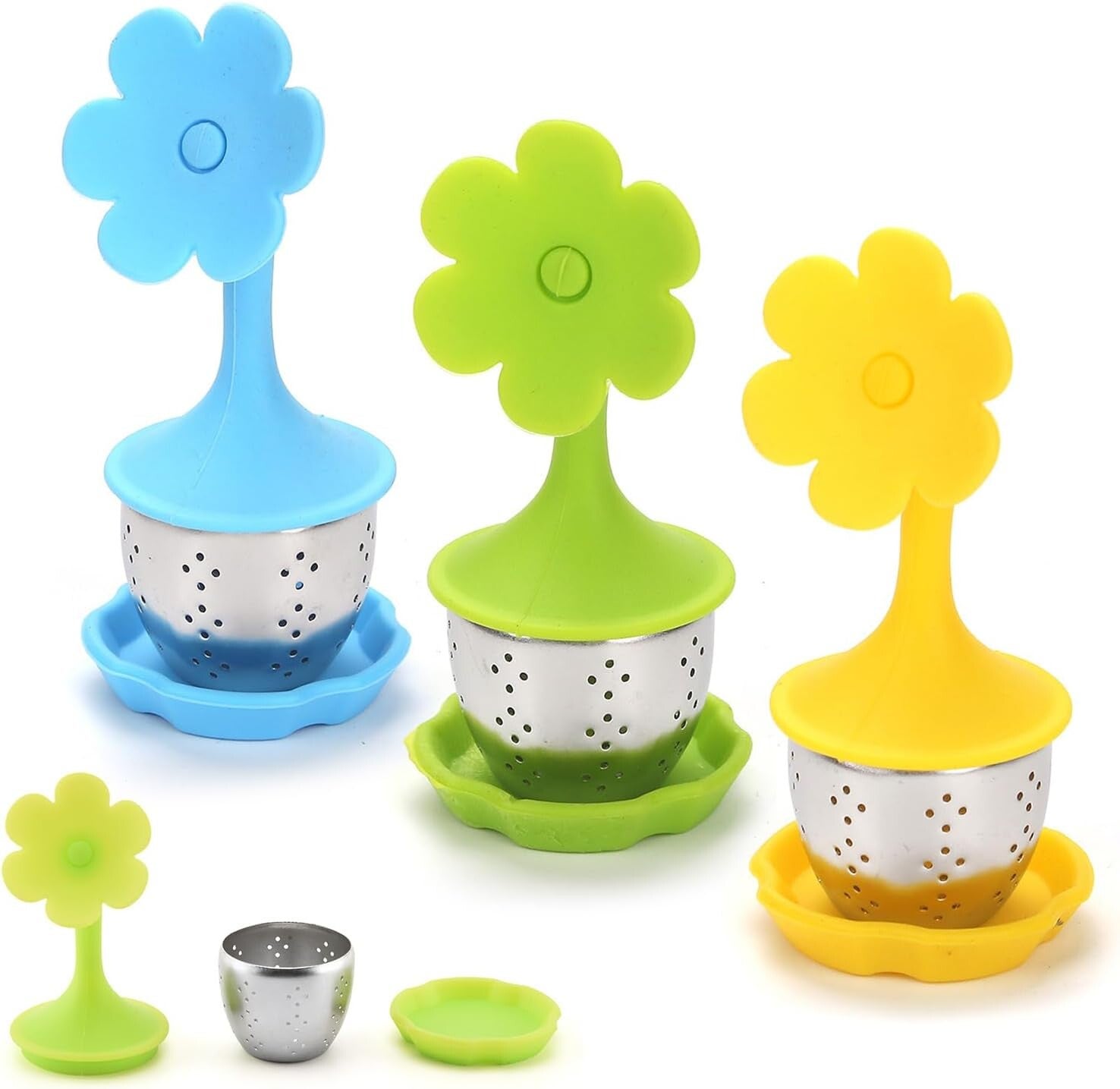Infuseur thé en silicone fleur pièce et couleur au choix