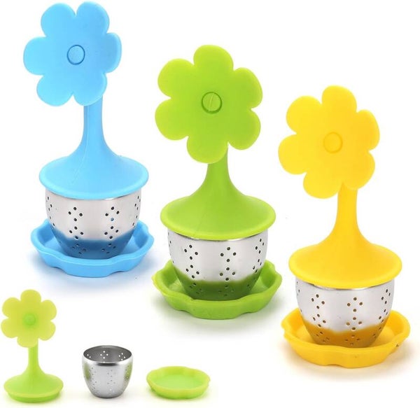 Infuseur thé en silicone fleur pièce et couleur au choix
