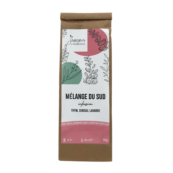 Mélange du sud : Tisane thym, sureau, lavande 50g