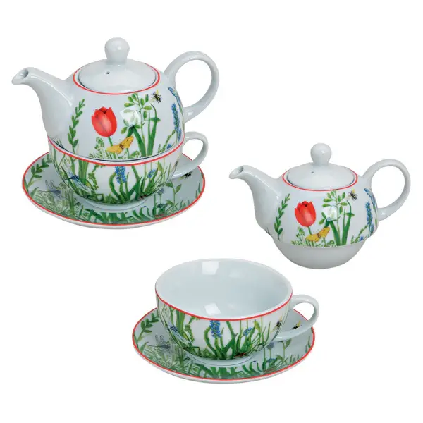 Ensemble de théière en fleur de cerisier avec tasse