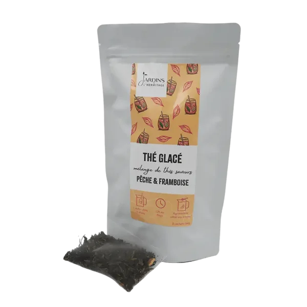 Thé glacé bio Pêche & framboise