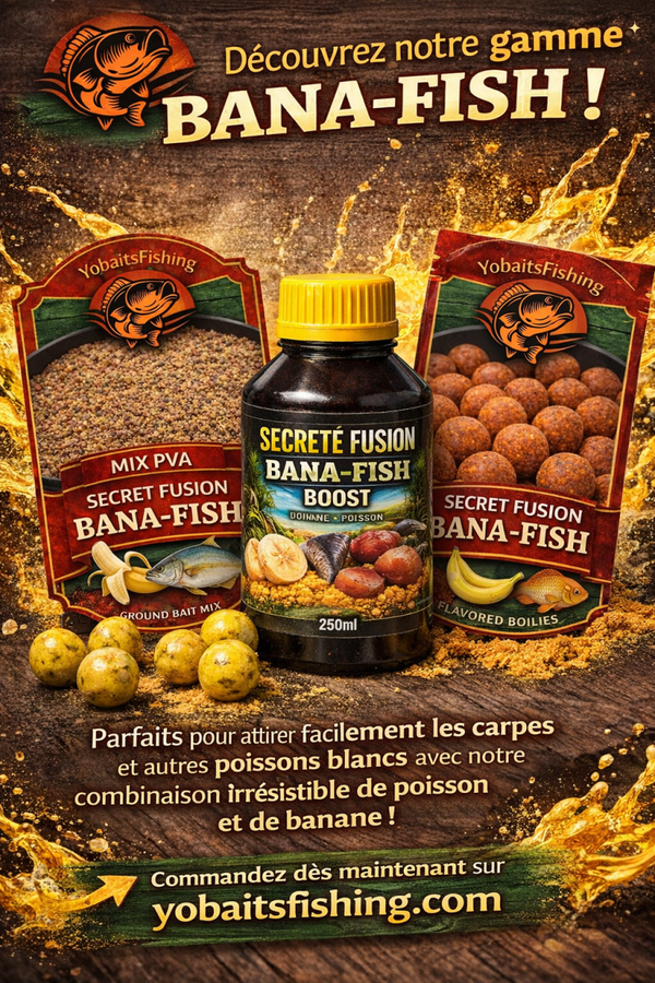 Pack bana-fish ( bouillettes + boosters + mix pva)