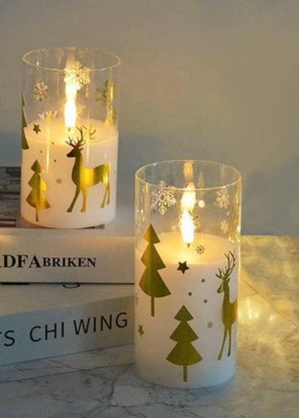 *Led kaars kerst goud