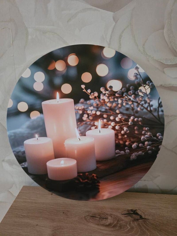 Muurschilderij kaarsen