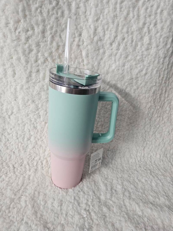 Thermos beker mintgroen/roze
