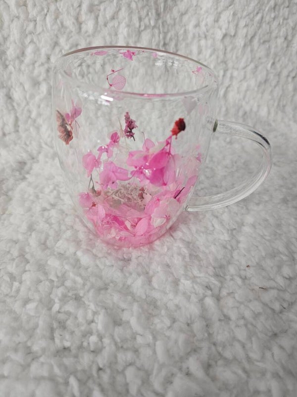 Koffie kop bloemen licht roze