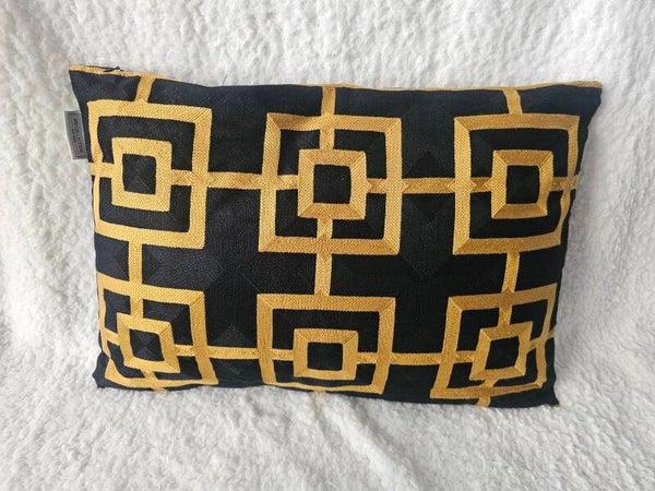 Kussen zwart/goud
