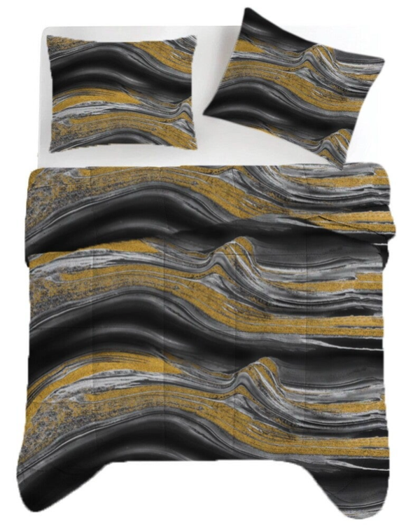 Marmer zwart/goud lazy dekbed