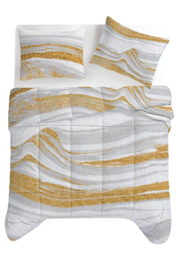 Marmer wit/goud lazy dekbed