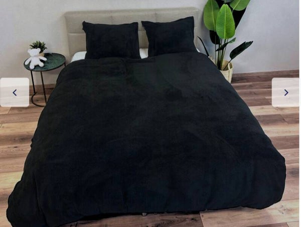 Dekbed overtrek teddy zwart