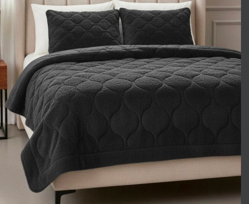 lazy dekbed teddy zwart