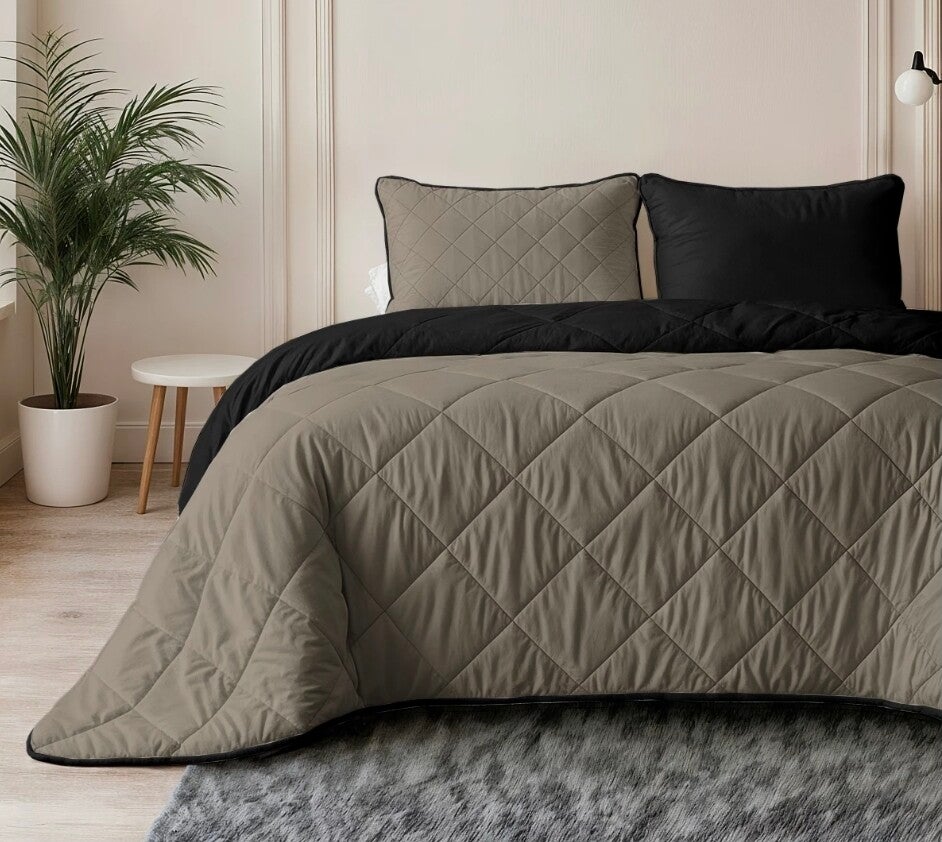 Lazy dekbed zwart/taupe