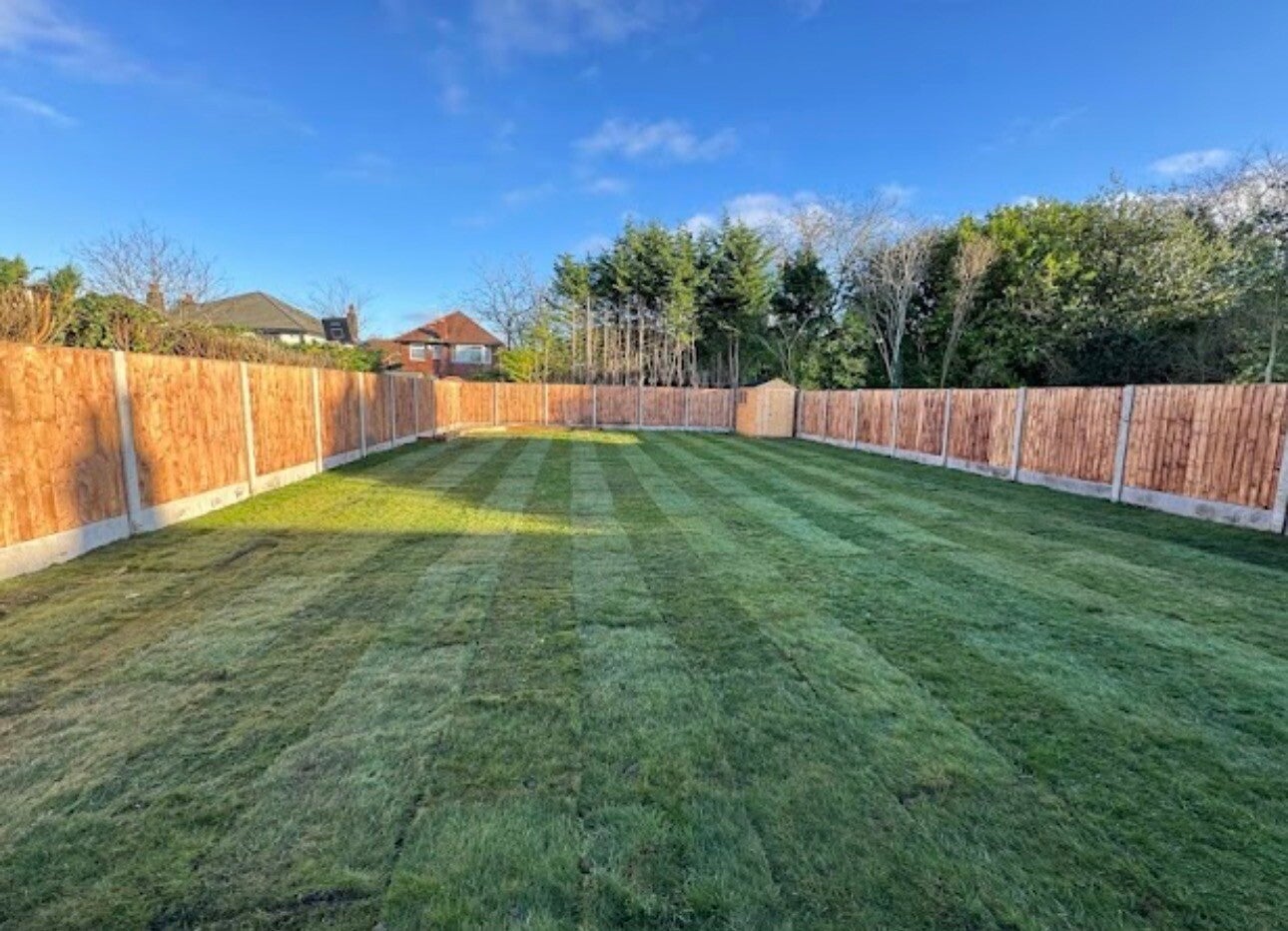 New turf and fence installation in Chepstow