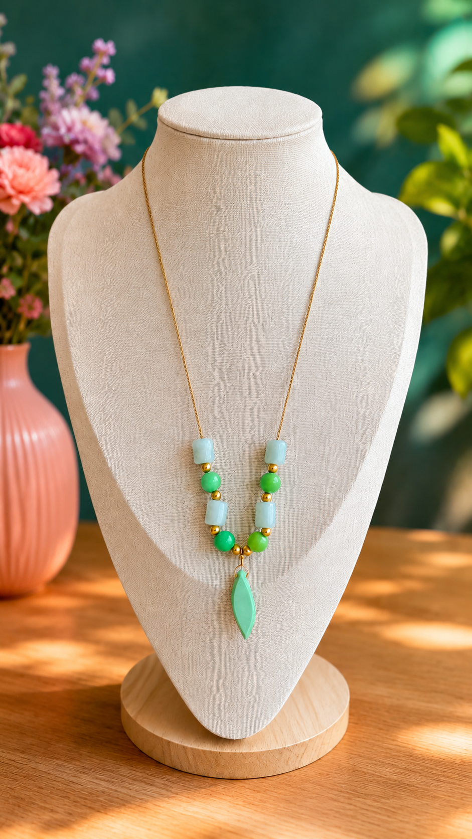 Halskette JADE AURA - Boho Eleganz Accessoire