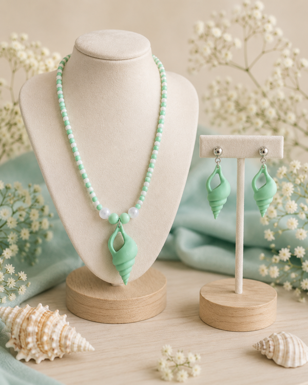 Damen Schmuckset in dezenten Mint-Weiß