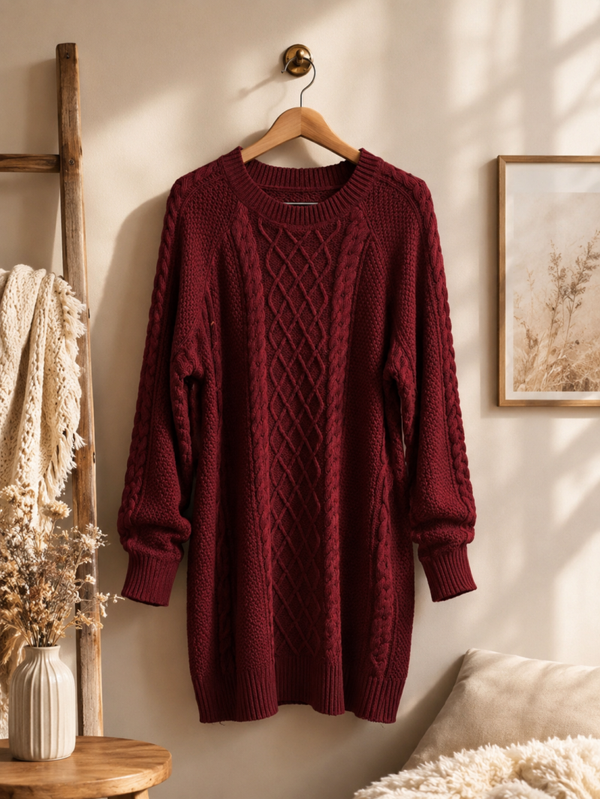 Long Strickpullover - Kleid