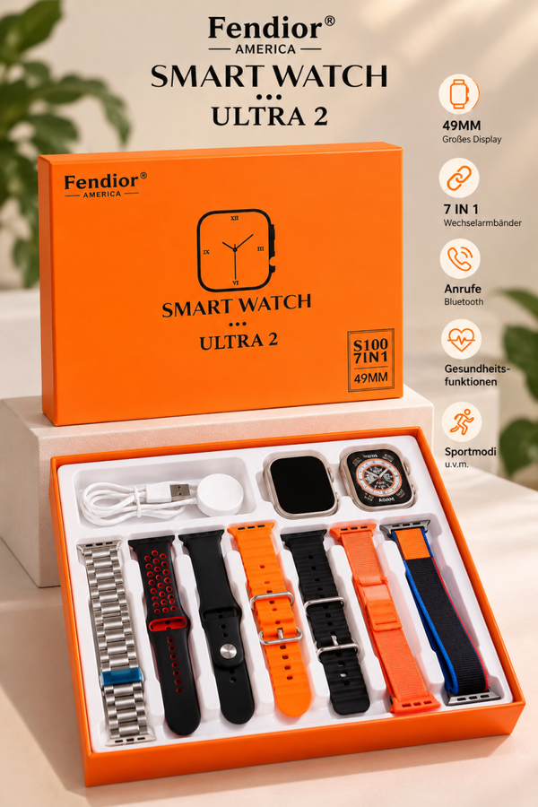 Fendior Smart Watch Ultra 2 (S100) – 7-in-1 Set (49 mm)