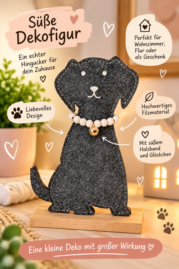 Süße Filz-Dekofigur „Hund“