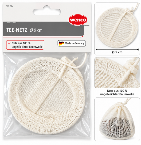 Wenco Tee-Netz (Ø 9 cm) – 100 % ungebleichte Baumwolle