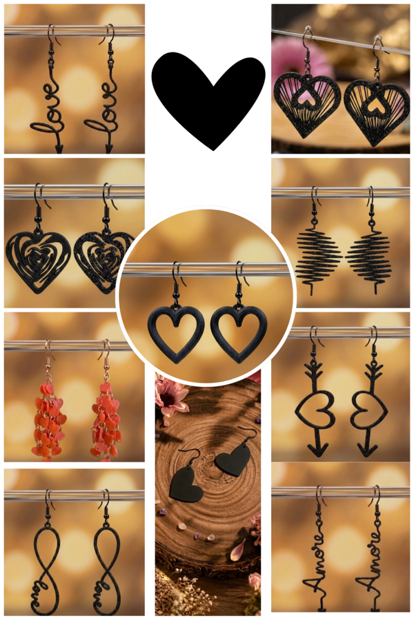 Ohrringe, Love Collection Accessoires, 3D Druck & HandMade