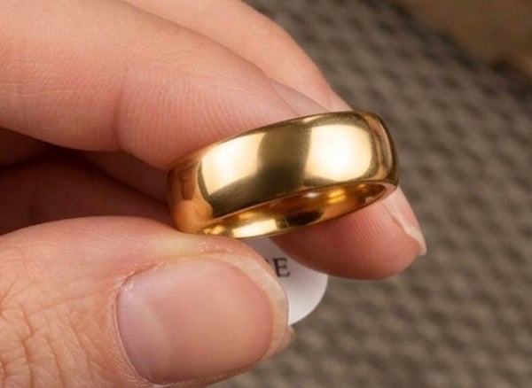 Edelstahl Gold-Optik Ring
