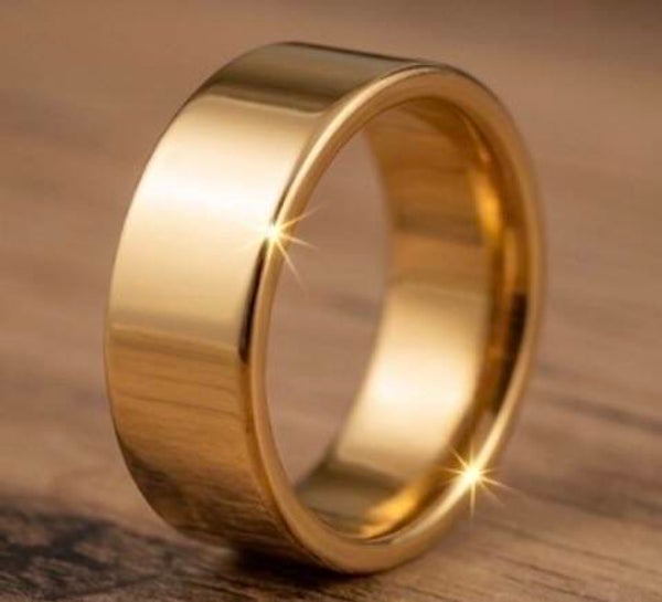 Edelstahl Ring Gold-Optik