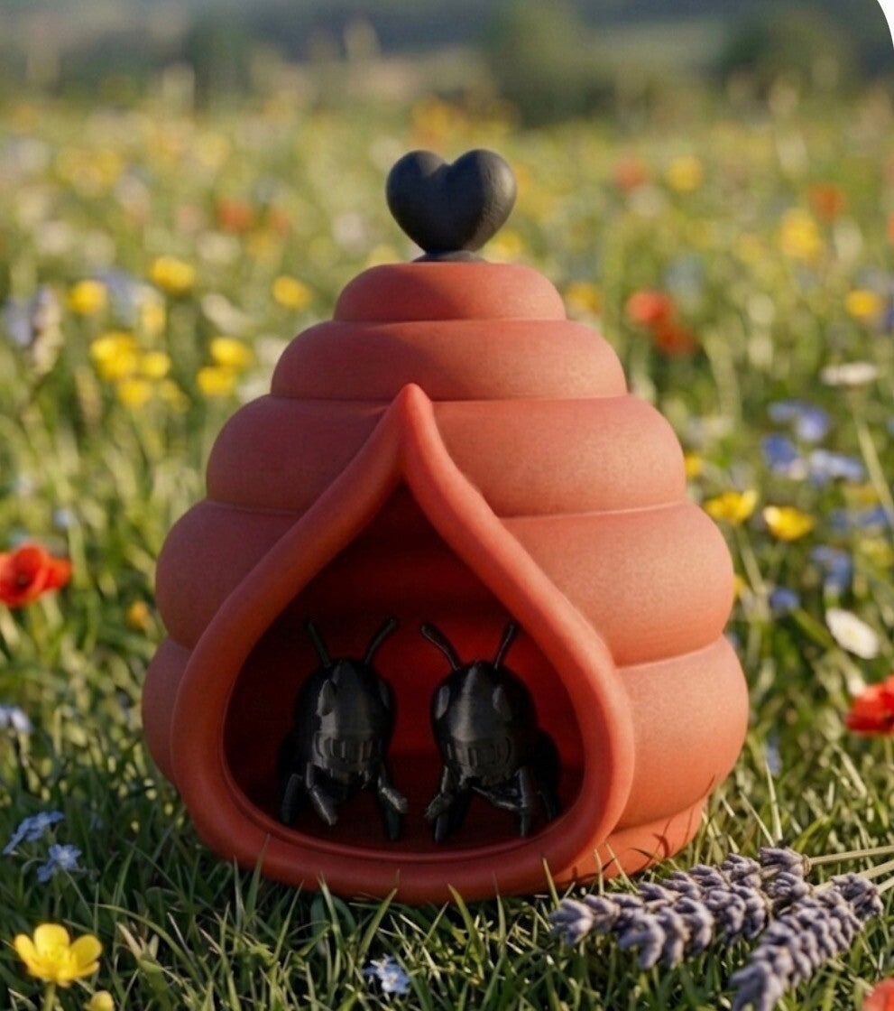 Deko-Set „Bienenstock mit Bienen Paar“ 🐝