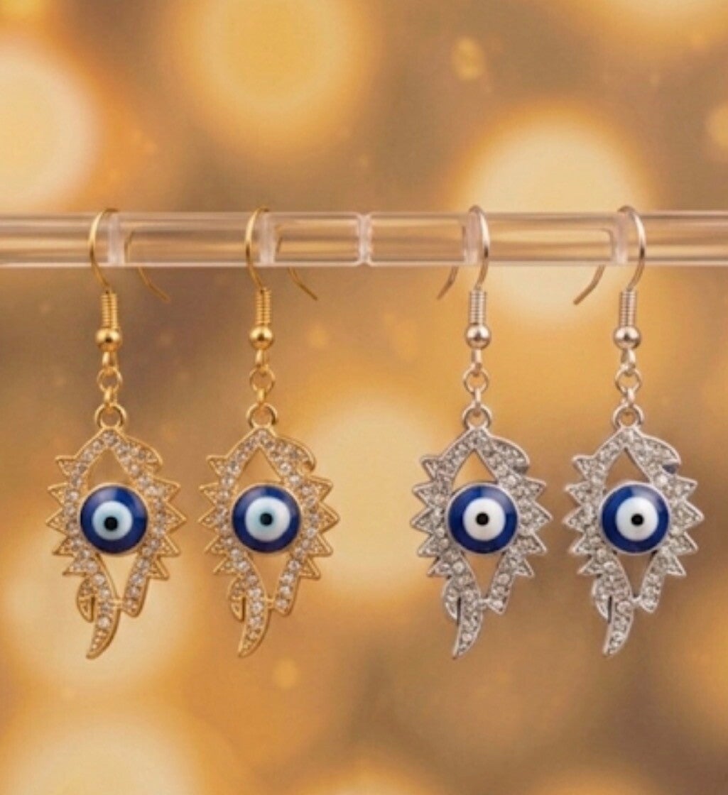 Evil Eyes Ohrschmuck Silber oder Gold Optik