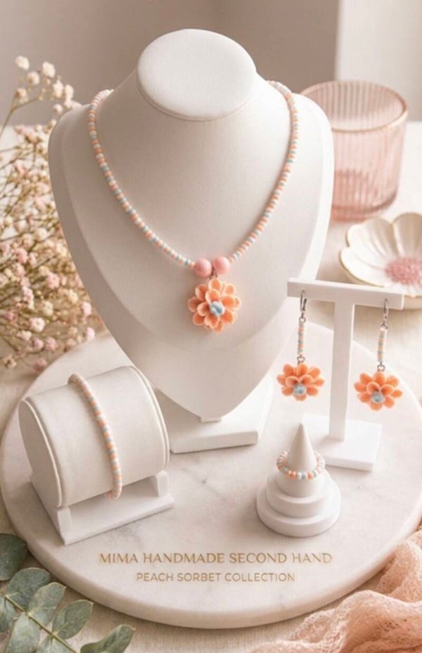 Accessoires Set Boho , Peach Sorbet Schmuck ✨ Unikat ✨