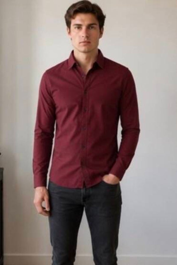 Herren Hemd Bordeaux