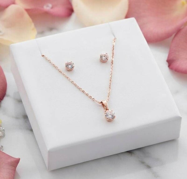 Damen Schmuck Set Roségold-Optik