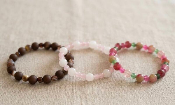 Jade , Turmalin & Glas Armschmuck