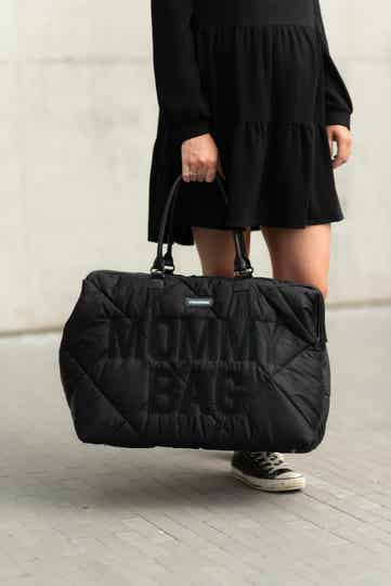 MOMMYBAG ZWART GEWATTEERD