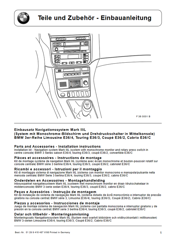 BMW E36 Navi Einbauanleitung