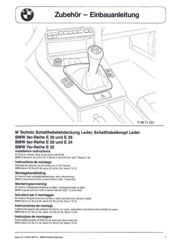 BMW E36 Schaltknauf Einbauanleitung