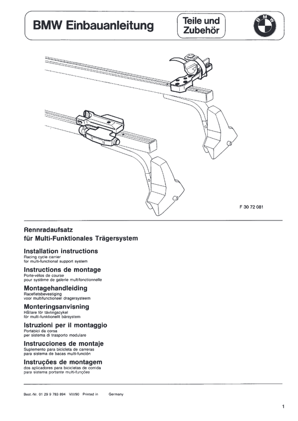 BMW E36 Rennradaufsatz Einbauanleitung