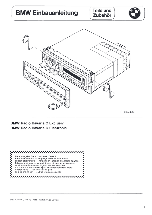 BMW E36 Radio Bavaria C Exclusive Einbauanleitung